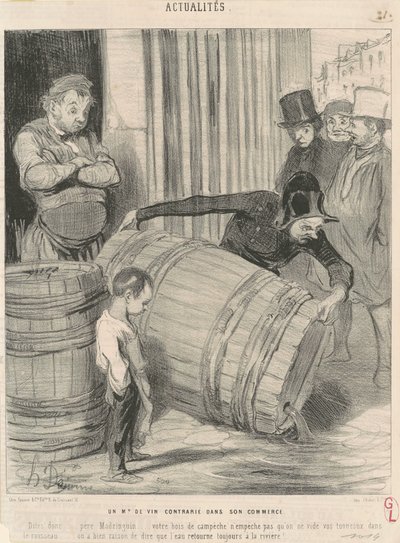 Un marchand de vin contrarié dans son commerce - Honoré Daumier