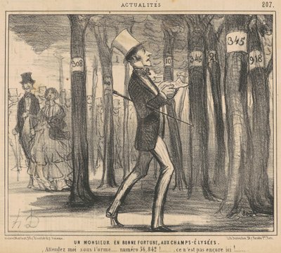 Un monsieur en bonne fortune aux Champs-Élysées - Honoré Daumier