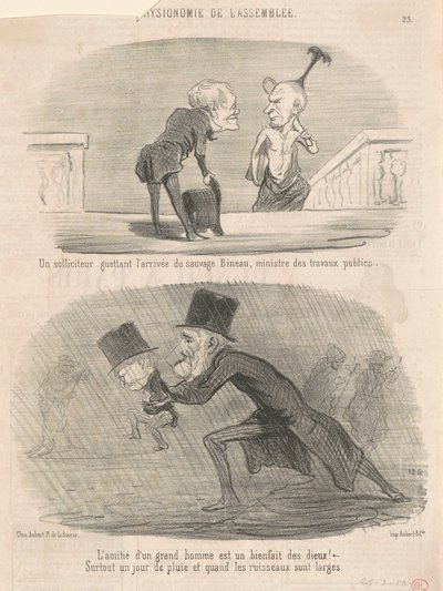 Un solliciteur guettant ... Bineau! - Honoré Daumier