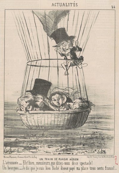 Un train de plaisir aérien - Honoré Daumier