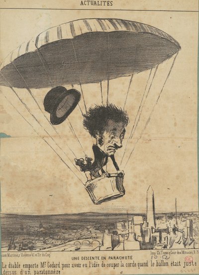 Une Descente en parachute - Honoré Daumier