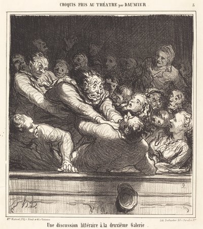 Une discussion littéraire à la deuxième galerie - Honoré Daumier