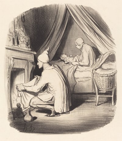 Une nuit agitée - Honoré Daumier