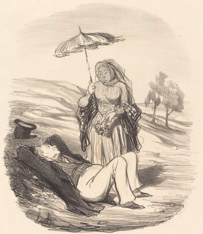 Une promenade conjugale - Honoré Daumier