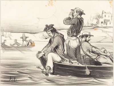 Une Rencontre en pleine eau - Honoré Daumier