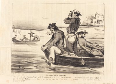 Une rencontre en pleine eau - Honoré Daumier