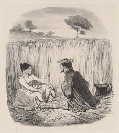 Une idylle dans les blés - Honoré Daumier