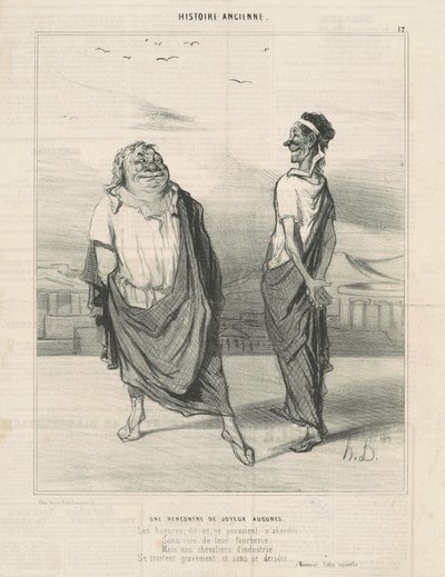 Une rencontre de joyeux augures - Honoré Daumier