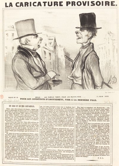 Voilà!... un fameux temps pour les petits pois... - Honoré Daumier