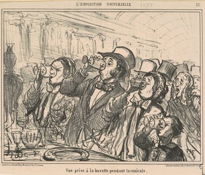 Vue prise à la buvette pendant la canicule - Honoré Daumier