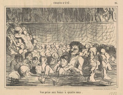 Vue prise aux bains à quatre sous - Honoré Daumier