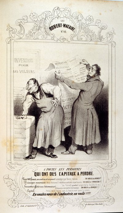 Illustrations sur les idées et légendes Philipon sous le titre Les Cent et Robert Macaire - Honoré Daumier