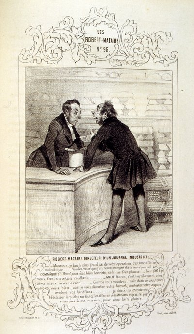 Illustrations sur les idées et légendes Philipon sous le titre Les Cent et Robert Macaire - Honoré Daumier