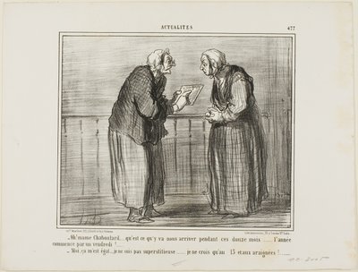 "- Oh, Madame Chaboulard, je me demande ce qui va se passer dans les douze mois à venir... le nouvel an commence un vendredi ! ... - Je m