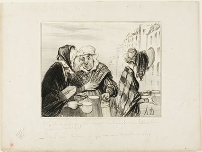 "- Quel tapage fait cette tête de mule du cinquième étage ! Porter un chapeau juste pour acheter deux tasses de lait pour un sou ! - Oh, Madame la Capitaine, n