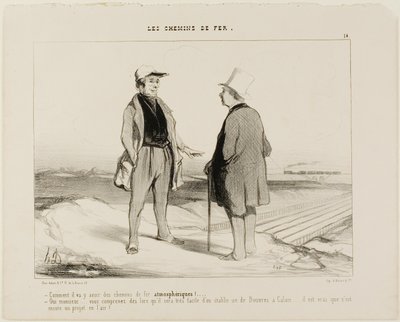 "- Comment ça, il y aura bientôt des trains aériens  - Mais bien sûr, Monsieur... voyez-vous, il sera alors très facile d