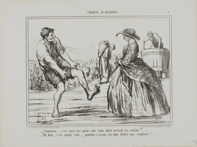 "- Quoi  tu presses le raisin avec tes pieds ... - Bien sûr, et ce n