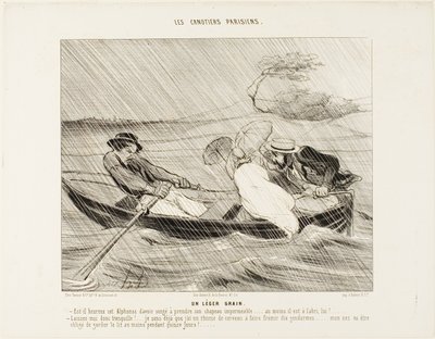 Un leger grain, planche 8 de Les canotiers parisiens - Honoré Victorin Daumier