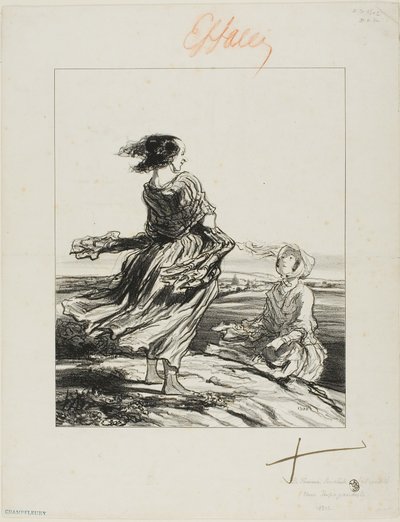 Une militante, extrait de Les Femmes Socialistes - Honoré Victorin Daumier