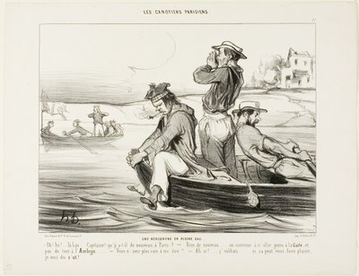 Une rencontre en eau libre. "- Bonjour... en bas... Capitaine, quoi de neuf à Paris  - Rien de nouveau vraiment... toujours personne ne va à la Gaieté ou à l
