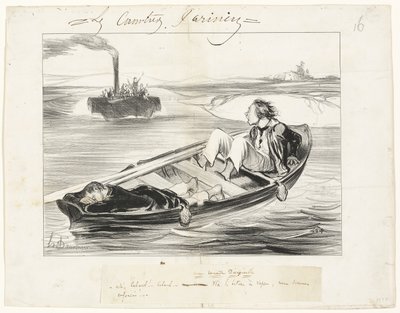 Une rencontre désagréable, planche seize des Canotiers Parisiens - Honoré Victorin Daumier