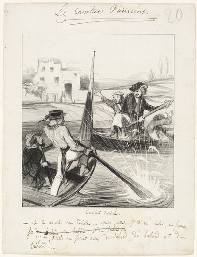Combat naval - Honoré Victorin Daumier