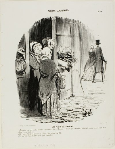 Amusement à la campagne. "- Monsieur ne voulait pas attendre son neveu ; et Madame pensait qu