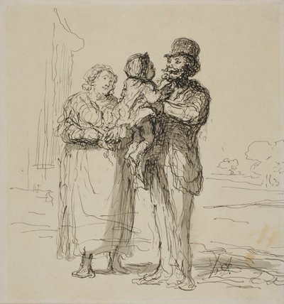 Scène de famille - Honoré Victorin Daumier