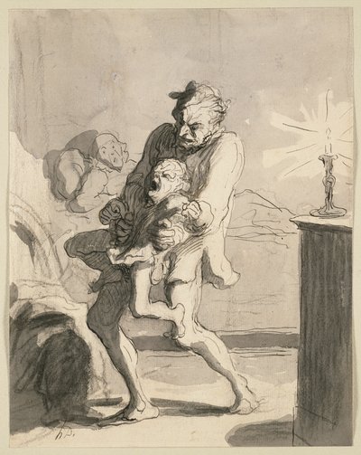 Discipline paternelle - Honoré Victorin Daumier