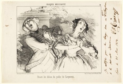Offrir au public les délices de Carpentras, planche 16 des Croquis Musicaux - Honoré Victorin Daumier