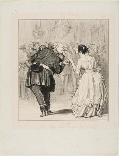 Il se délecte de la balle, assiette 10 de Les Banqueteurs - Honoré Victorin Daumier