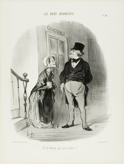 "Il est devenu un Laaaand-Looooord, planche 18 des Bons Bourgeois. - Honoré Victorin Daumier