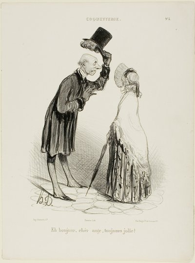 "Hello, Angel, always pretty...," plaque 3 de la Coquetterie - Honoré Victorin Daumier