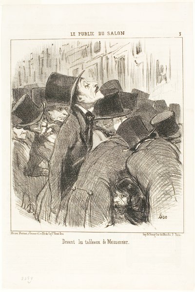 Devant les tableaux de Meissonnier, planche 3 de Le Public Du Salon - Honoré Victorin Daumier