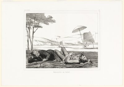 Landscape painters at work, plate 309 from Souvenirs d’artistes - Honoré Victorin Daumier