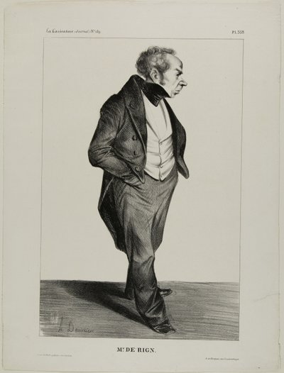 Mr. De Rign, plate 333 from Célébrités de la Caricature - Honoré Victorin Daumier