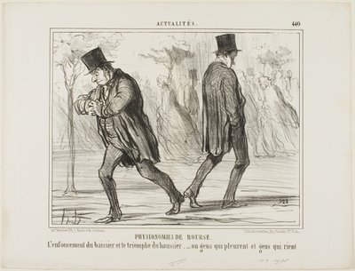 Physionomie de la Bourse. Le désespoir du baissier et le triomphe du haussier - ou pleurer et rire, planche 440 d