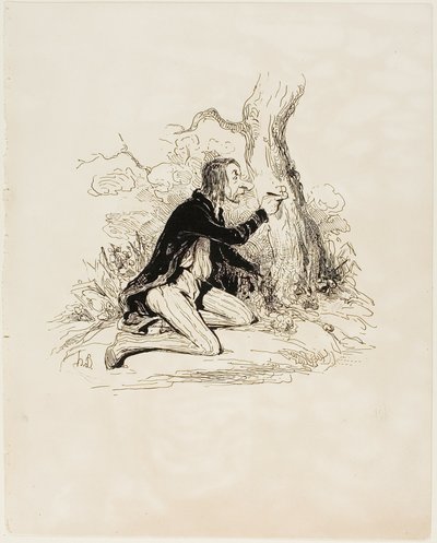 Pauvre jeune homme ! Encore une lettre et sa situation morale sera parfaitement claire, planche 1 de Sentimens Et Passionsa - Honoré Victorin Daumier