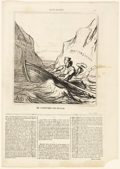 Scylla et Charybde, planche 44 des Actualités - Honoré Victorin Daumier