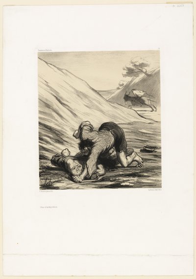 The Ass and Two Thieves, plate 75 from Souvenirs d’artistes - Honoré Victorin Daumier