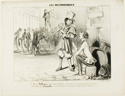 Les Mountebanks. "- Oh Maître Bilboquet, nous en avons assez... ces clowns vont nous voler notre spectacle ! Ne vous inquiétez pas, Gringaillet, ce ne sont pas des concurrents, ce ne sont que des comédiens !" des Saltimbanques - Honoré Victorin Daumier