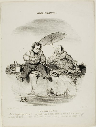 Les plaisirs de la pêche. "- Vous êtes toujours si pressés - Mon Dieu, nous venons d
