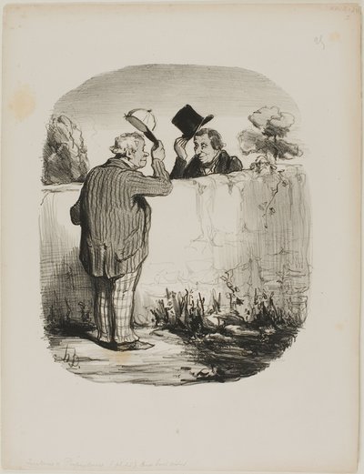 Two Good Neighbors, plate 25 from Locataires Et Propriétaires - Honoré Victorin Daumier