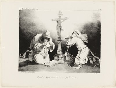 Quand le diable devint vieux, il devint ermite, planche 476 - Honoré Victorin Daumier