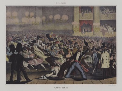 Galop Final (lithographie en couleur) - Honore (after) Daumier