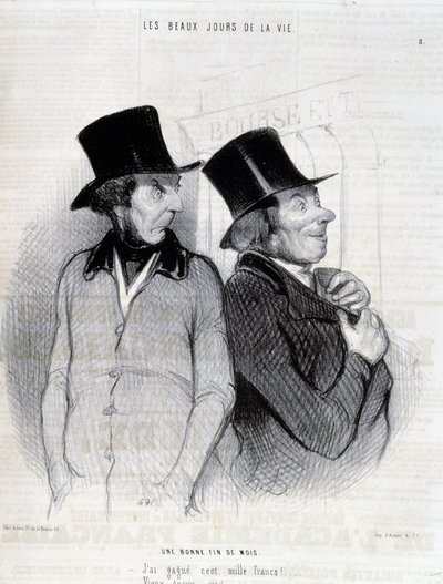 Caricature sur les boursiers - par Daumier, dans « Charivari » du 16/04/1844 - Honoré Daumier