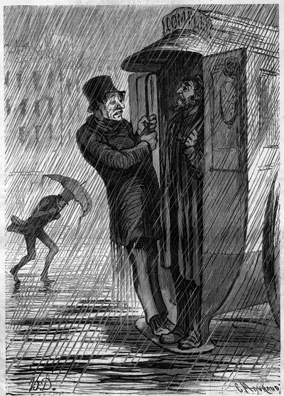 Complet !!! Caricature par Honoré Daumier (1808-1879). Gravure dans "Le Monde Illustré" n°271 du 21 juin 1862. - Honoré Daumier