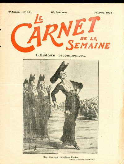 Couverture de "Le Carnet de la semaine", satirique en N & B - Honoré Daumier