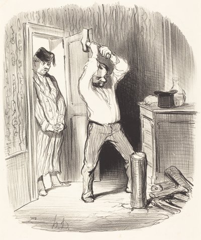 Est-il permis à Dieu... de fendre du bois... - Honoré Daumier