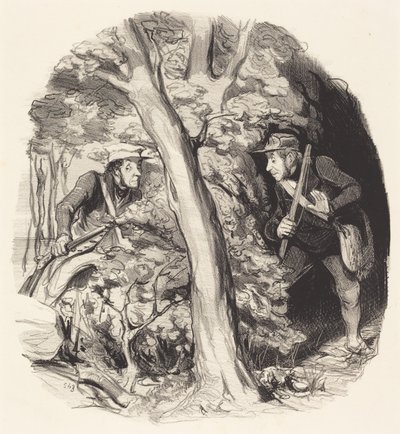 La Rencontre sous bois - Honoré Daumier